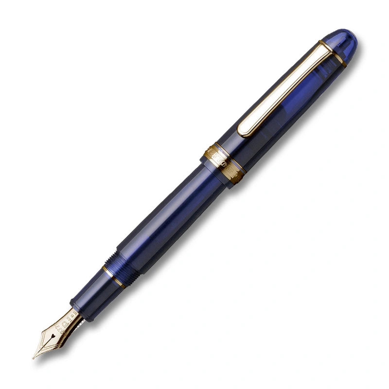 3776 Century Chartres Blue Gold Trim Fountain Pen