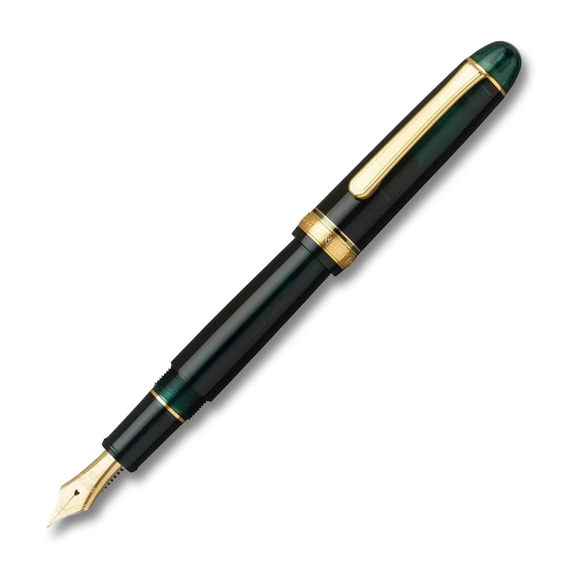 3776 Century Laurel Green Gold Trim Fountain Pen