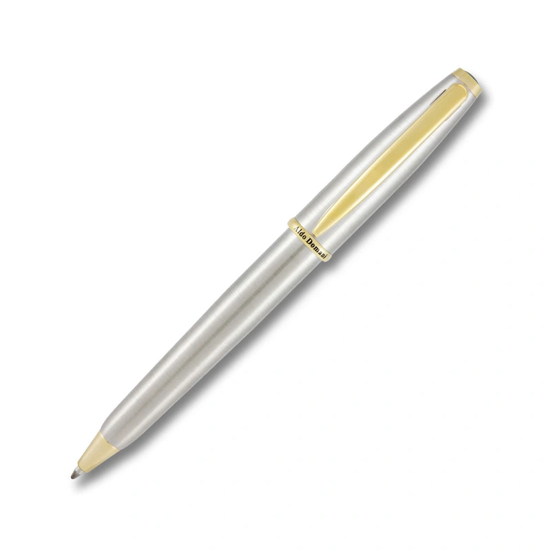 Aldo Domani Brushed Stainless Steel Ballpoint Pen