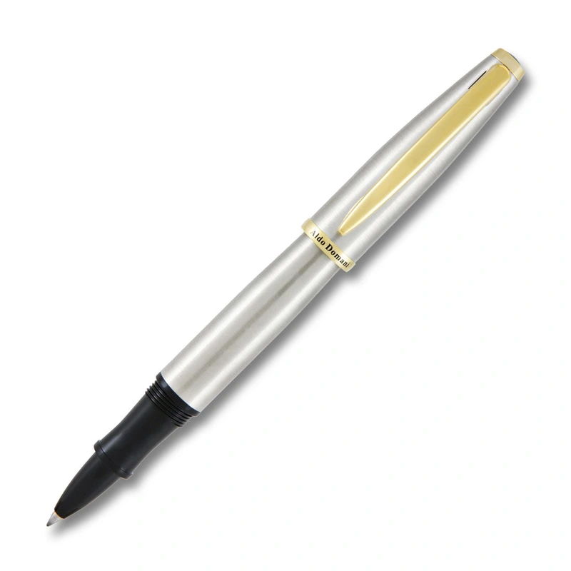 Aldo Domani Brushed Stainless Steel Rollerball Pen