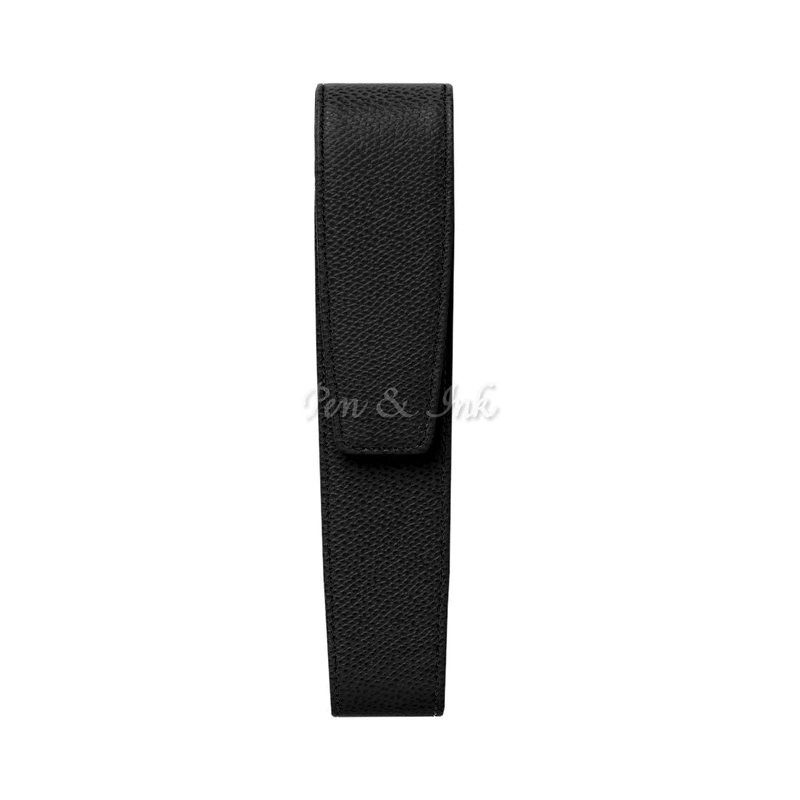 Black Grained Leather 1 Pen Case