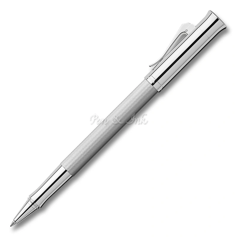 Guilloche Rhodium Rollerball Pen