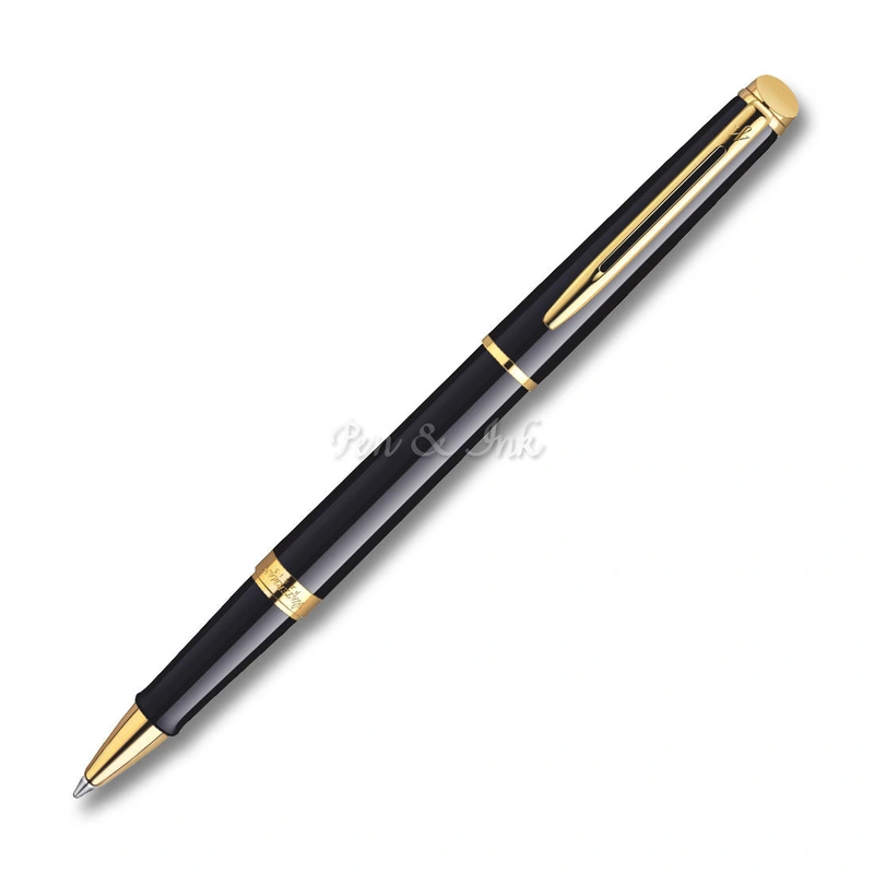 Hmisphre Black Lacquer Gold Trim Rollerball Pen