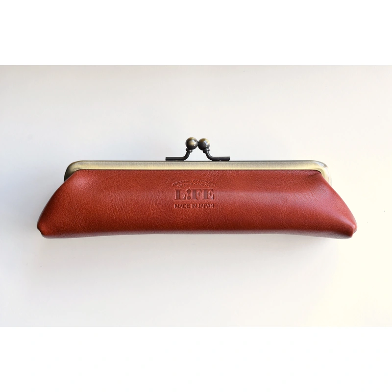 Life Leather Pen Pouch with Clasp – Brown