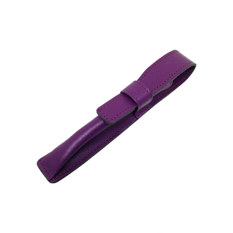 Purple Leather 1 Pen Pouch