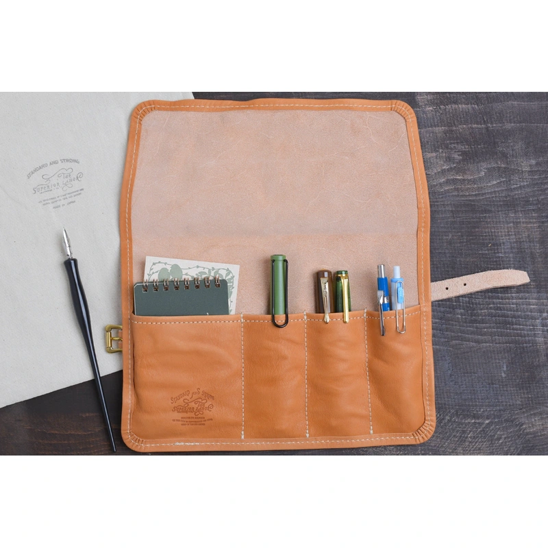 The Superior Labor Leather Roll Pen Case – Natural