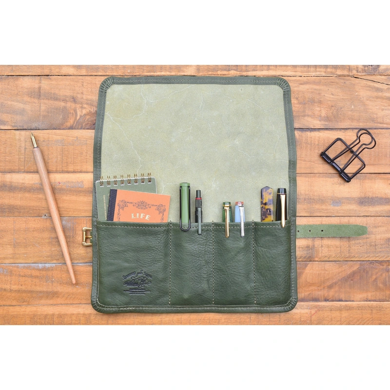 The Superior Labor Leather Roll Pen Case – Yoseka Green